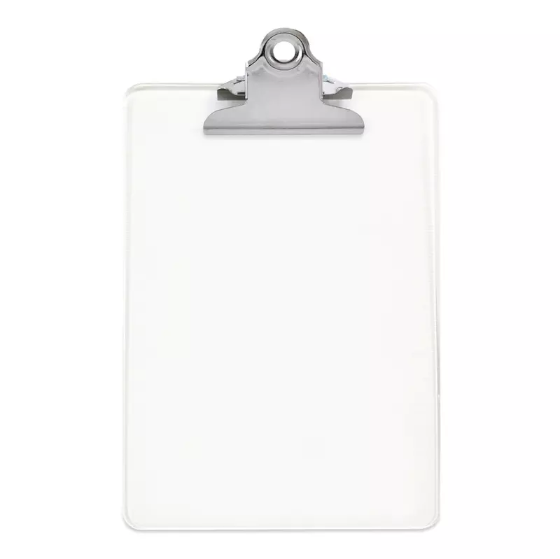 Clear A5 Clipboard with Butterfly Clip with Ruled Side