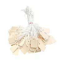 Pack of 200 Small Ivory Strung Tags 13 x 20mm