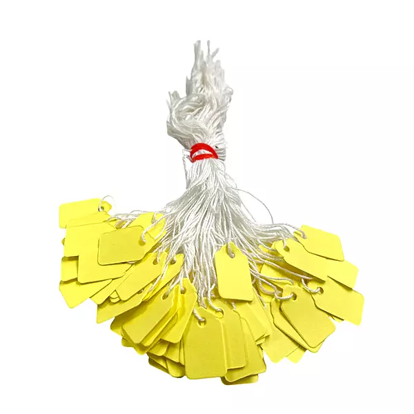 Pack of 200 Small Yellow Strung Tags 13 x 20mm