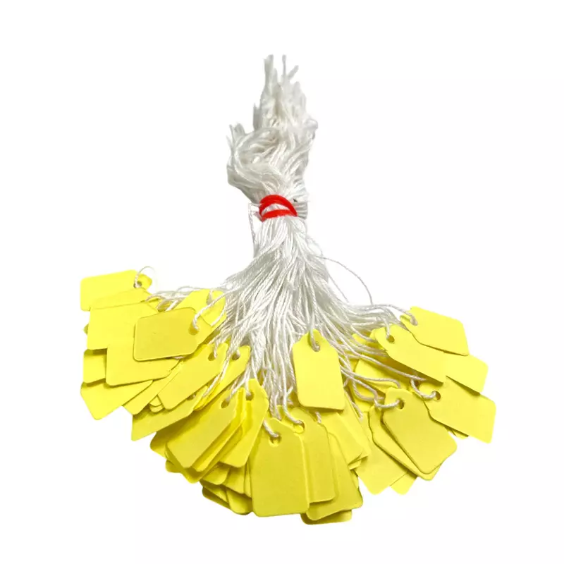 Pack of 200 Small Yellow Strung Tags 13 x 20mm