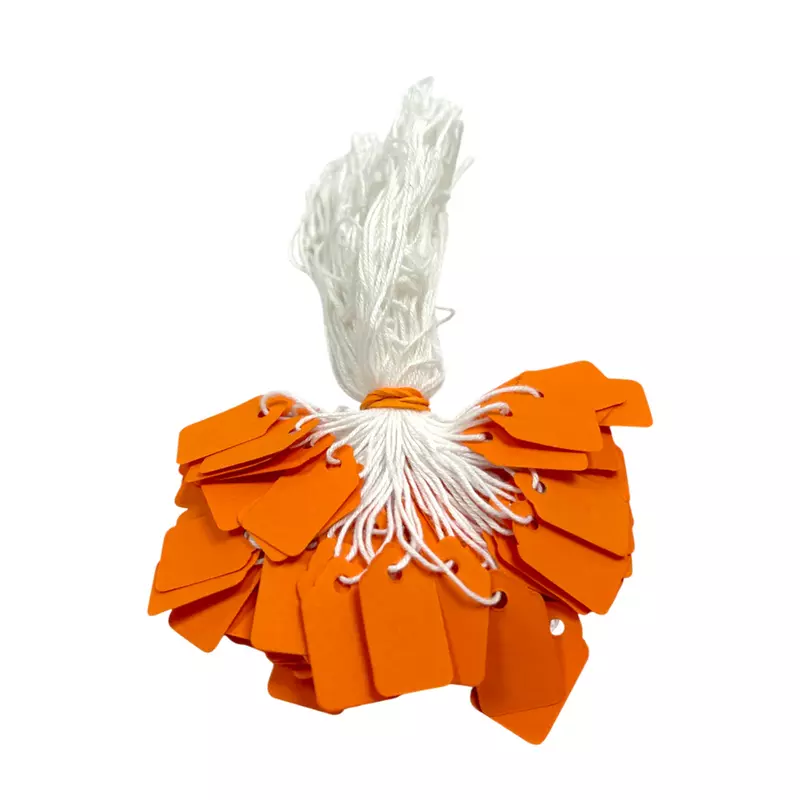 Pack of 200 Small Orange Strung Tags 13 x 20mm