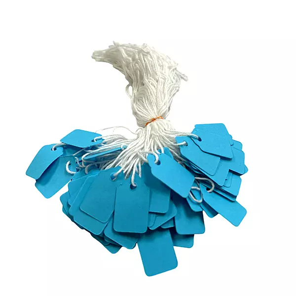 Pack of 200 Small Blue Strung Tags 13 x 20mm