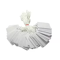 Pack of 100 Large White Strung Tags 36 x 53mm