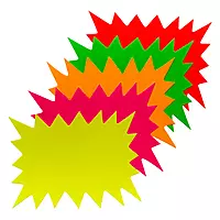 Pack of 40 Assorted Coloured Neon Fluorescent Flashes 150 x 150mm