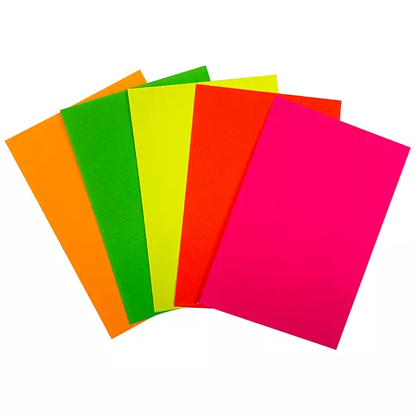 Pack of 40 Assorted Coloured Neon Fluorescent Rectangle Shape 150 x 100mm