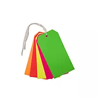 Pack of 30 Assorted Colour Neon Fluorescent Luggage Strung Tags 60 x 120mm