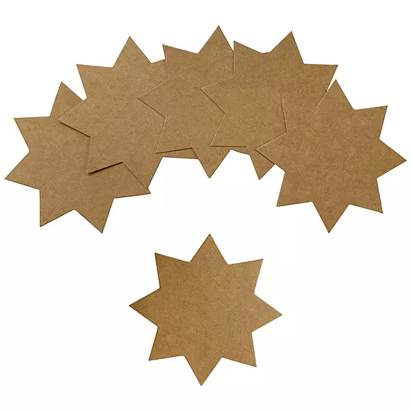 Pack of 40 Brown Kraft Stars 100 x 100mm