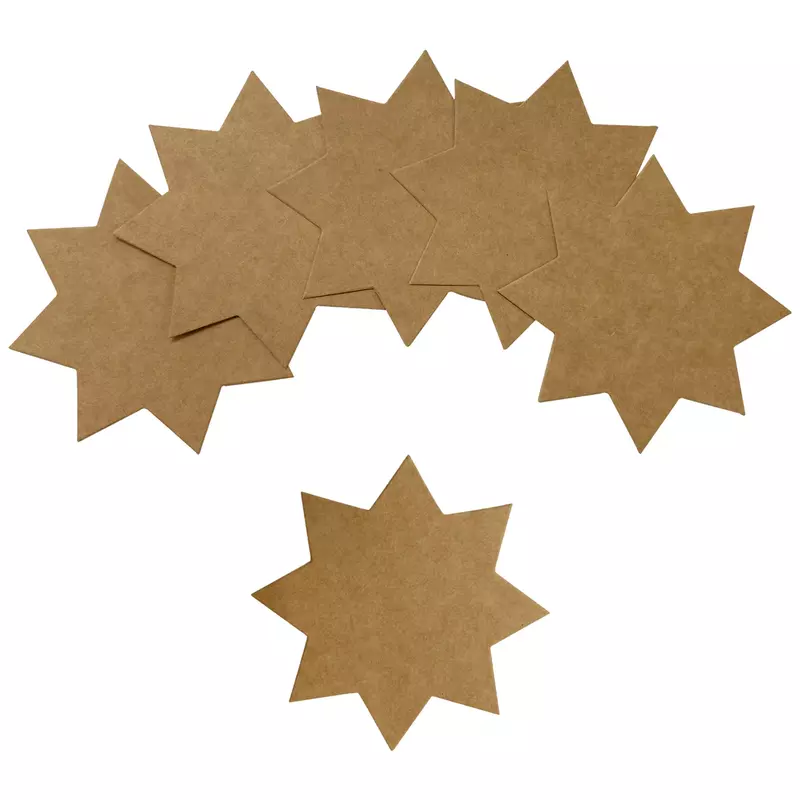 Pack of 40 Brown Kraft Stars 100 x 100mm