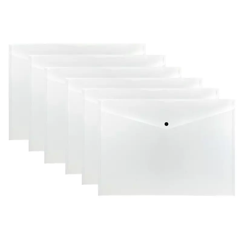 Pack of 20 Janrax A3 Clear Document Wallets - Button Stud Folder