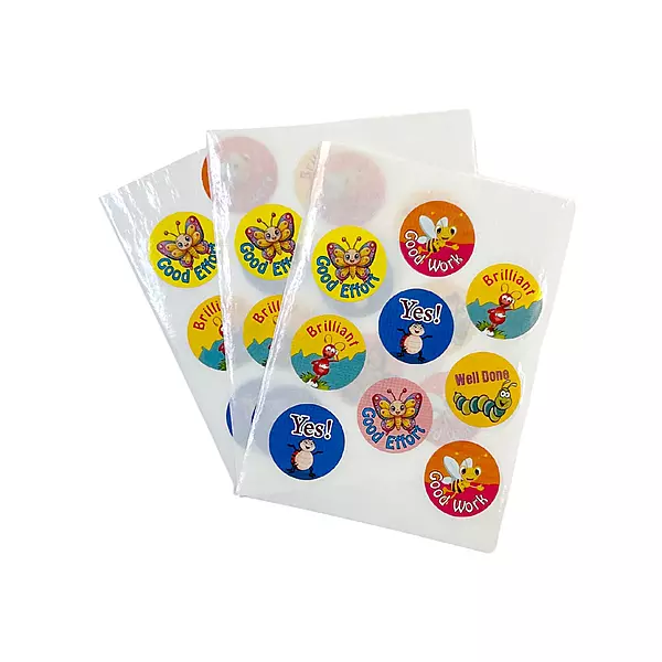 Pack of 27 Motivational Bugs 24mm Round Self-Adhesive Labels