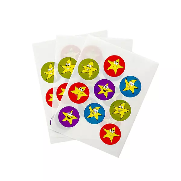 Pack of 27 Motivational Stars 24mm Round Self-Adhesive Labels