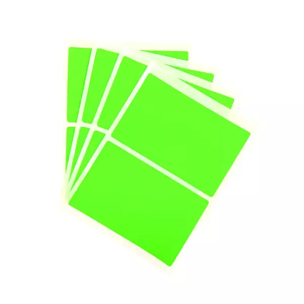 Pack of 8 Fluorescent Green 50x80mm Rectangular Labels