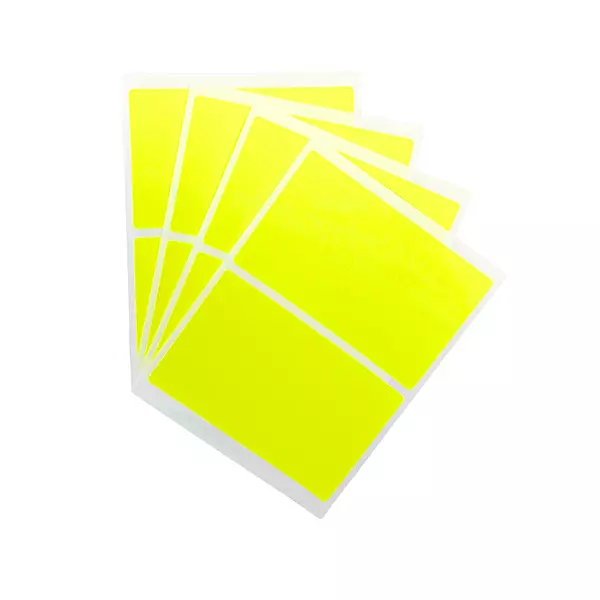 Pack of 8 Fluorescent Yellow 50x80mm Rectangular Labels