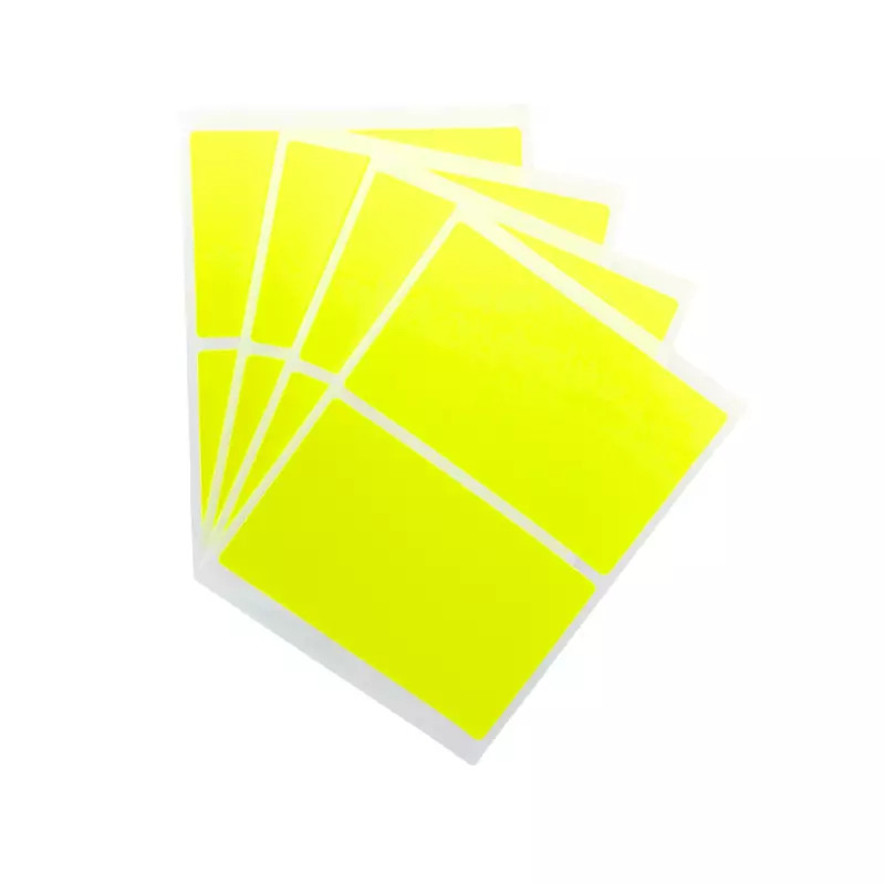 Pack of 8 Fluorescent Yellow 50x80mm Rectangular Labels