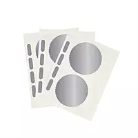 Pack of 6 Silver Foil Company Seals Labels 50mm