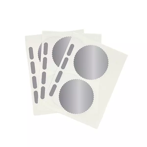 Pack of 6 Silver Foil Company Seals Labels 50mm