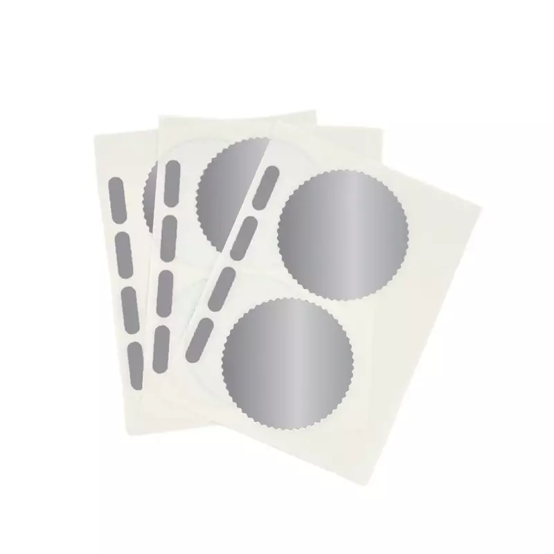 Pack of 6 Silver Foil Company Seals Labels 50mm