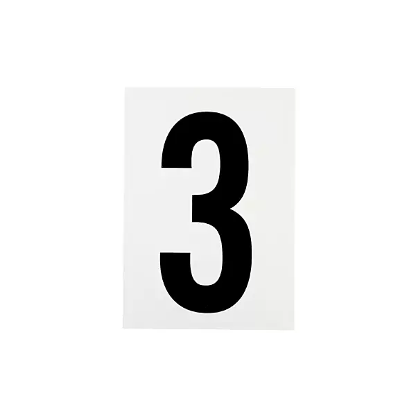 Waterproof Wheelie Bin Black Number 3 Sticker