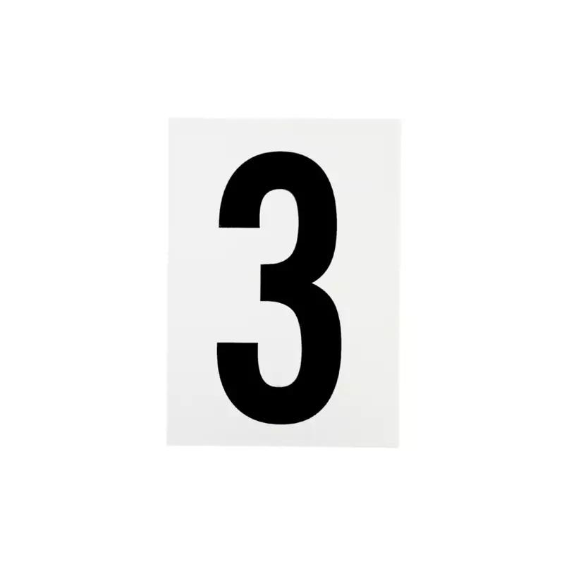 Waterproof Wheelie Bin Black Number 3 Sticker