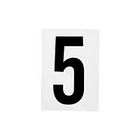 Waterproof Wheelie Bin Black Number 5 Sticker