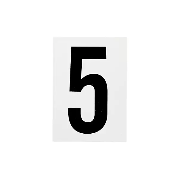 Waterproof Wheelie Bin Black Number 5 Sticker