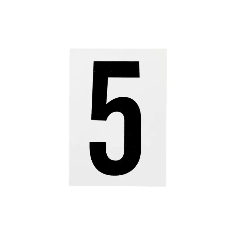 Waterproof Wheelie Bin Black Number 5 Sticker