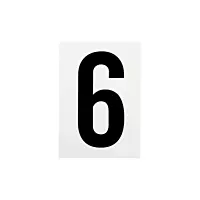 Waterproof Wheelie Bin Black Number 6 Sticker