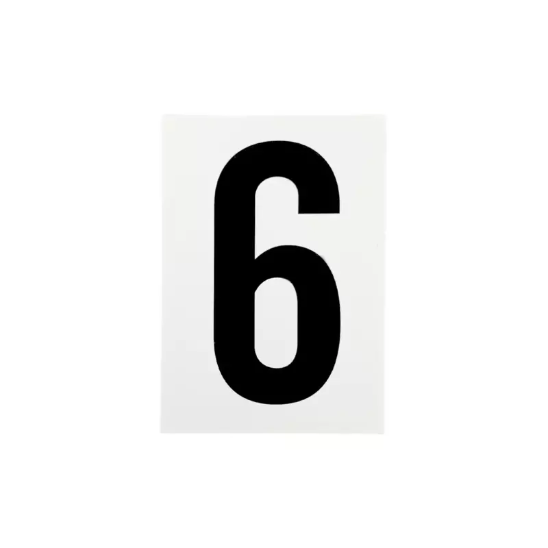 Waterproof Wheelie Bin Black Number 6 Sticker