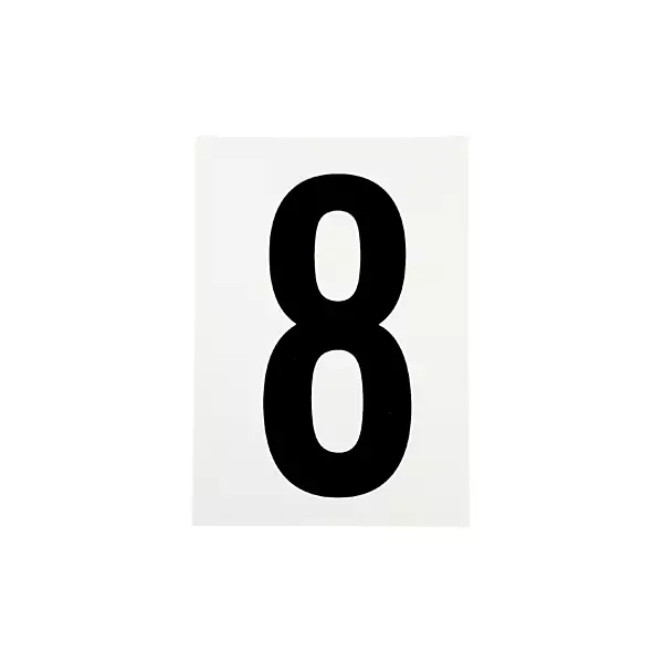 Waterproof Wheelie Bin Black Number 8 Sticker