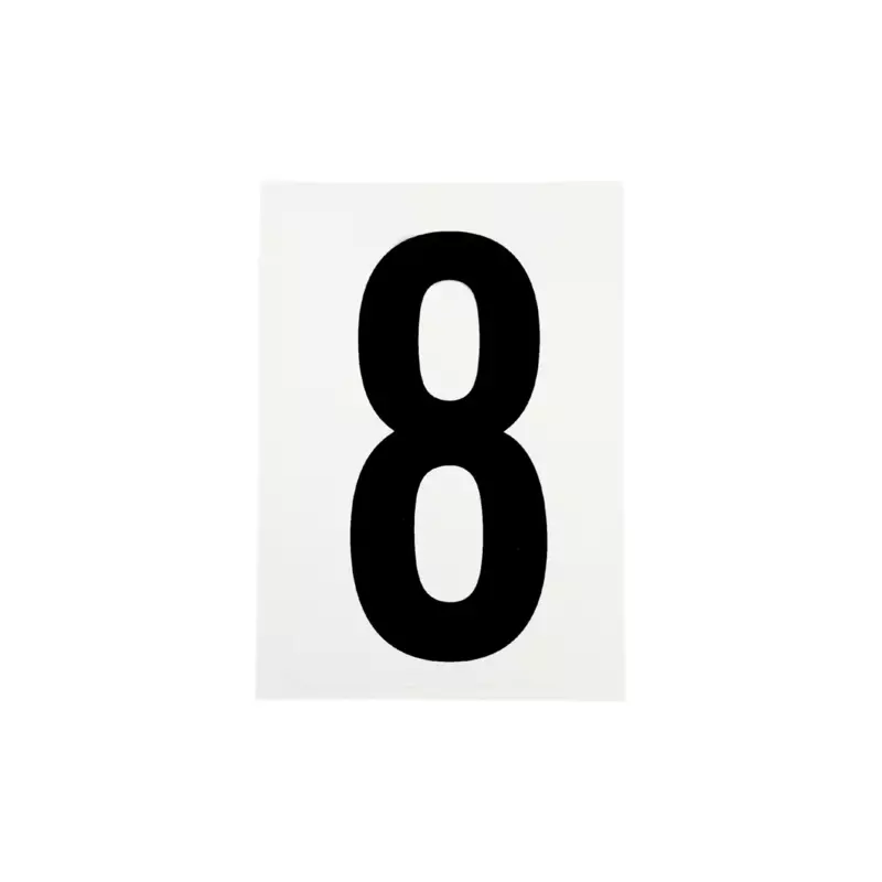 Waterproof Wheelie Bin Black Number 8 Sticker