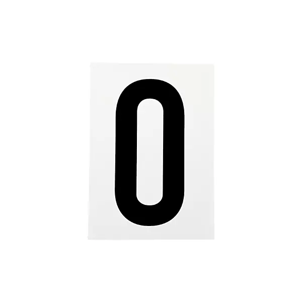 Waterproof Wheelie Bin Black Number 0 Sticker
