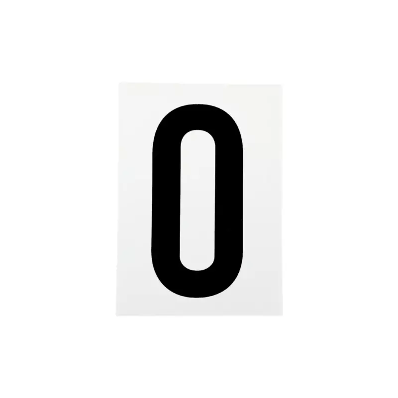 Waterproof Wheelie Bin Black Number 0 Sticker