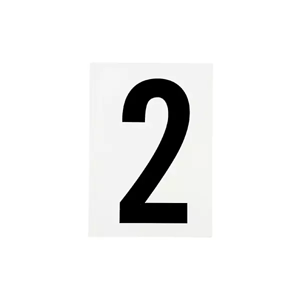 Waterproof Wheelie Bin Black Number 2 Sticker