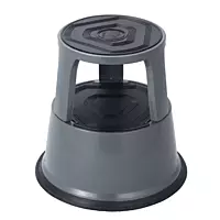 Dark Grey Metal Rolling Kick Step Stool with 150kg Capacity