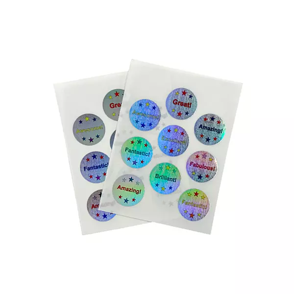 Pack of 18 Cool Holographic Round Labels 24mm