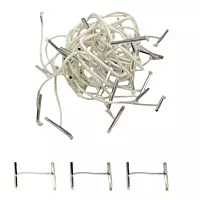 Pack of 100 Elastic White 25mm Metal End Treasury Tags