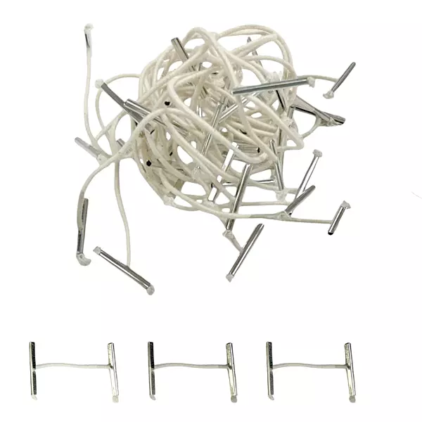 Pack of 100 Elastic White 25mm Metal End Treasury Tags