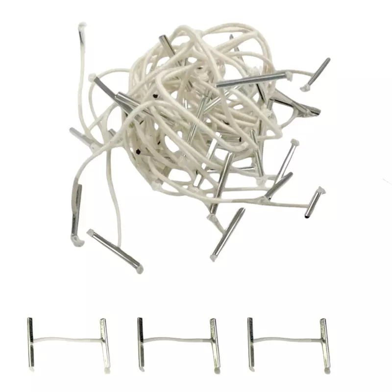 Pack of 100 Elastic White 25mm Metal End Treasury Tags