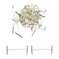 Pack of 100 Elastic White 51mm Metal End Treasury Tags