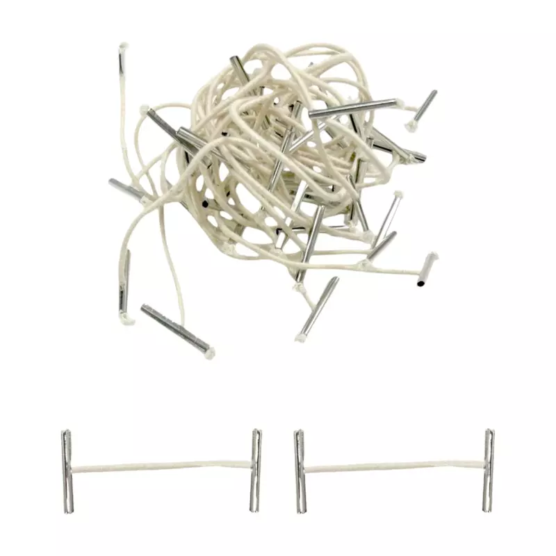 Pack of 100 Elastic White 51mm Metal End Treasury Tags