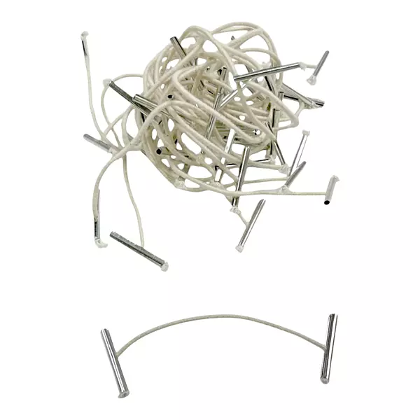 Pack of 100 Elastic White 76mm Metal End Treasury Tags