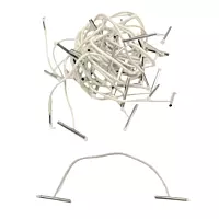 Pack of 100 Elastic White 102mm Metal End Treasury Tags