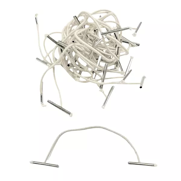 Pack of 100 Elastic White 102mm Metal End Treasury Tags