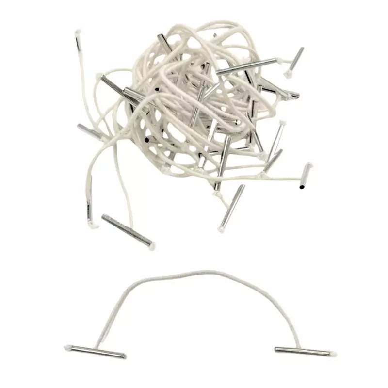 Pack of 100 Elastic White 102mm Metal End Treasury Tags