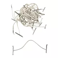 Pack of 100 Elastic White 125mm Metal End Treasury Tags