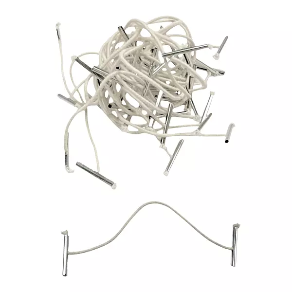 Pack of 100 Elastic White 125mm Metal End Treasury Tags