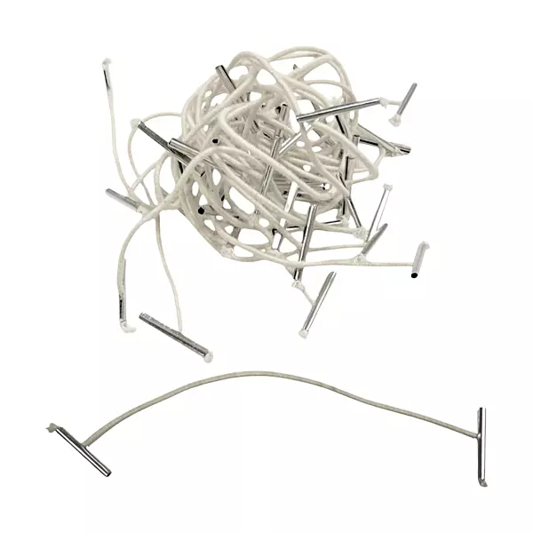 Pack of 100 Elastic White 140mm Metal End Treasury Tags