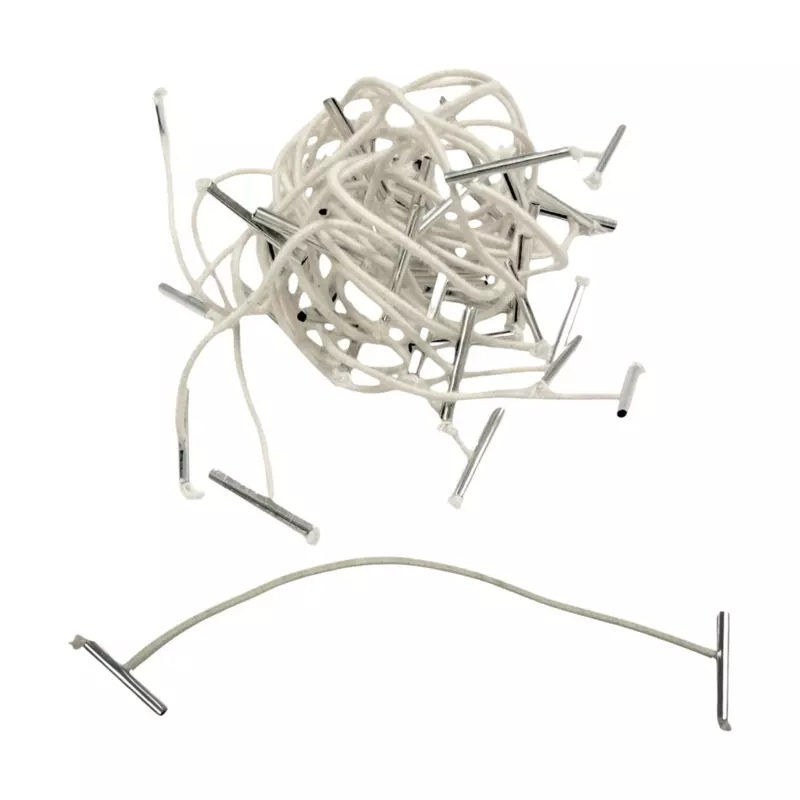 Pack of 100 Elastic White 140mm Metal End Treasury Tags