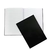 A4 160 Pages 8mm Ruled Charcoal Black Casebound Notebook