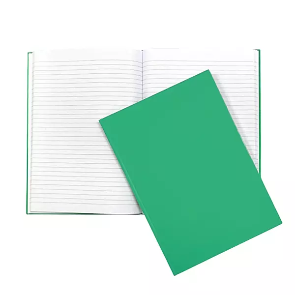 A4 160 Pages 8mm Ruled Green Casebound Notebook